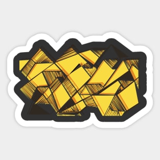 Geometric pattern triangles yellow Sticker